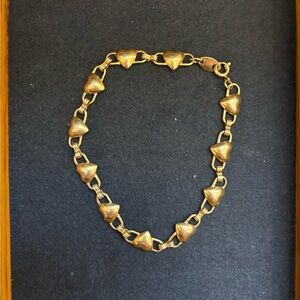 Gold Heart Link Bracelet - Women Jewelry